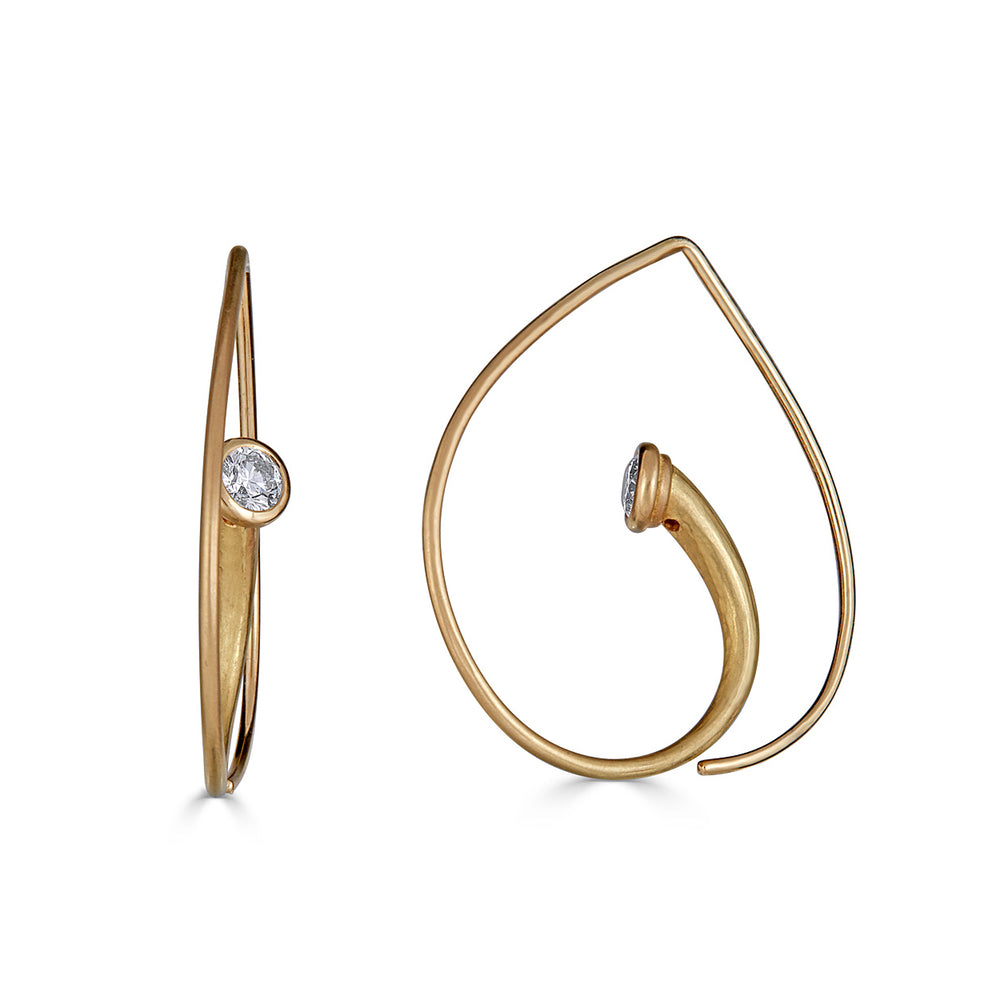 18K Gold with Diamonds Vortex Designer Earrings on IndieFaves
