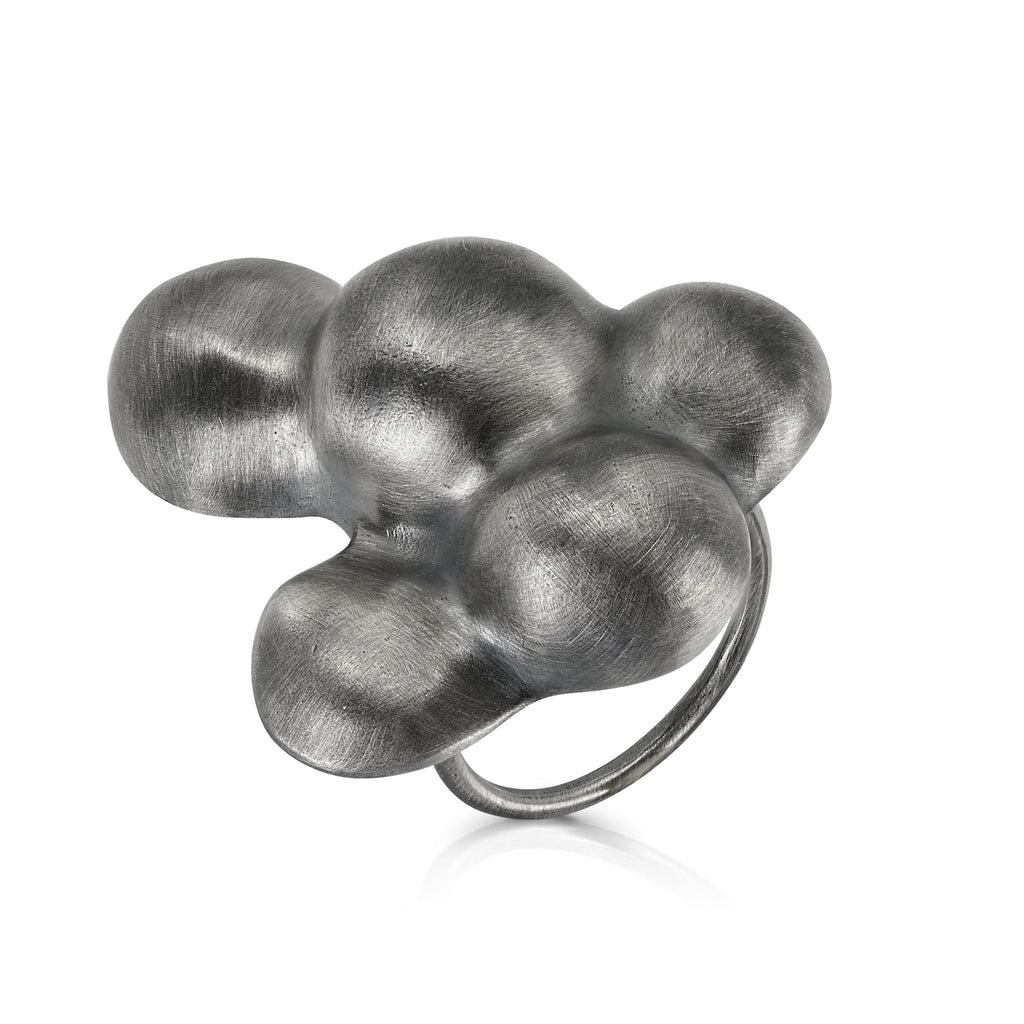 Elena Perez Sterling Silver and Patina Bubble Designer Ring I IndieFaves