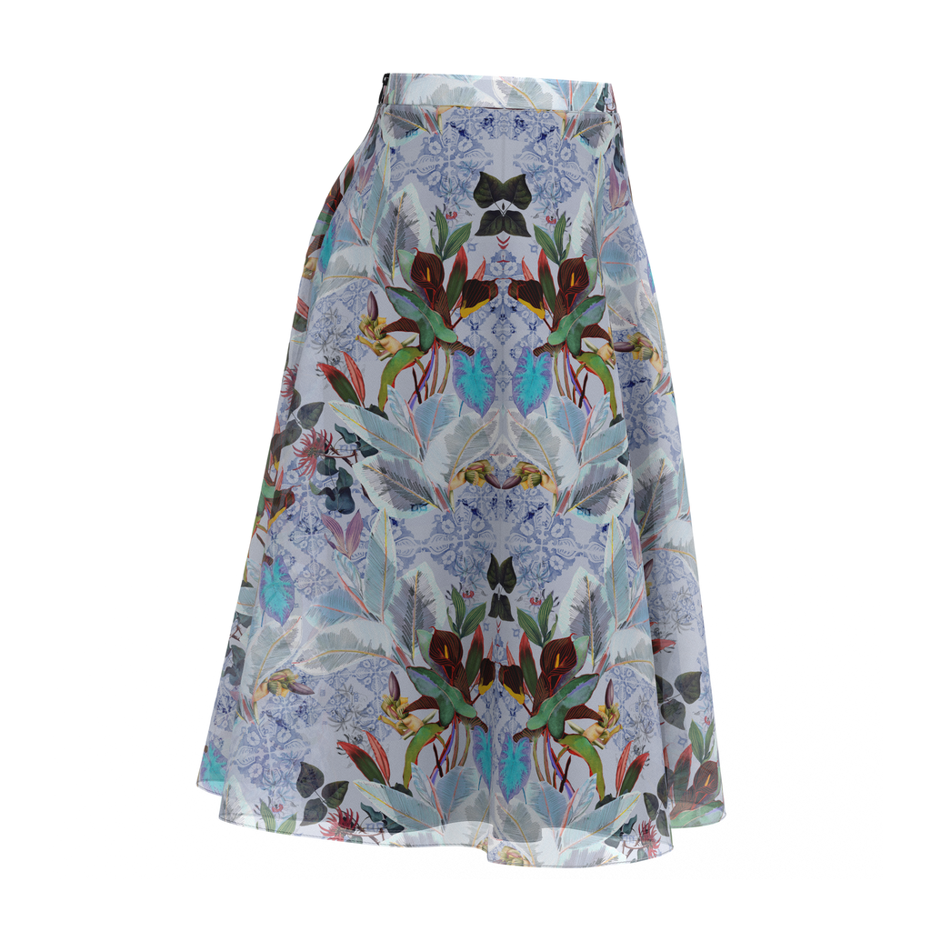 Flare Skirt Botanicals In Chiffon Right on IndieFaves