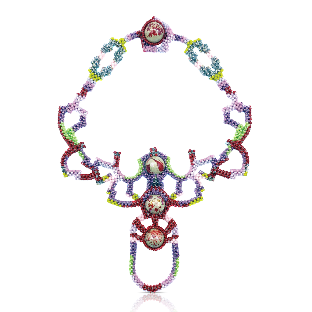 Mara Colecchia - Japanese and Vintage Beads Beetle Designer Collar Necklace on IndieFaves