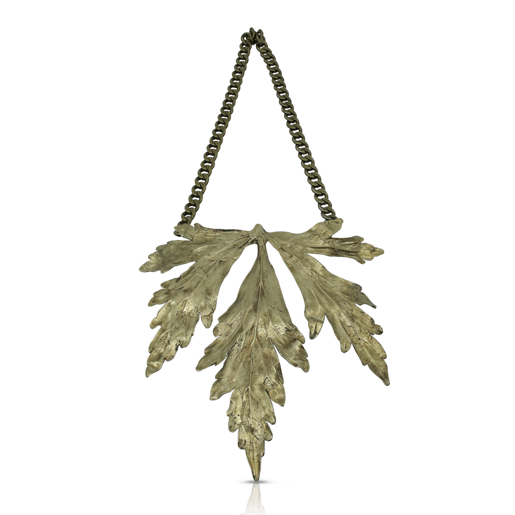 Brass and raw emerald Designer necklace on IndieFaves