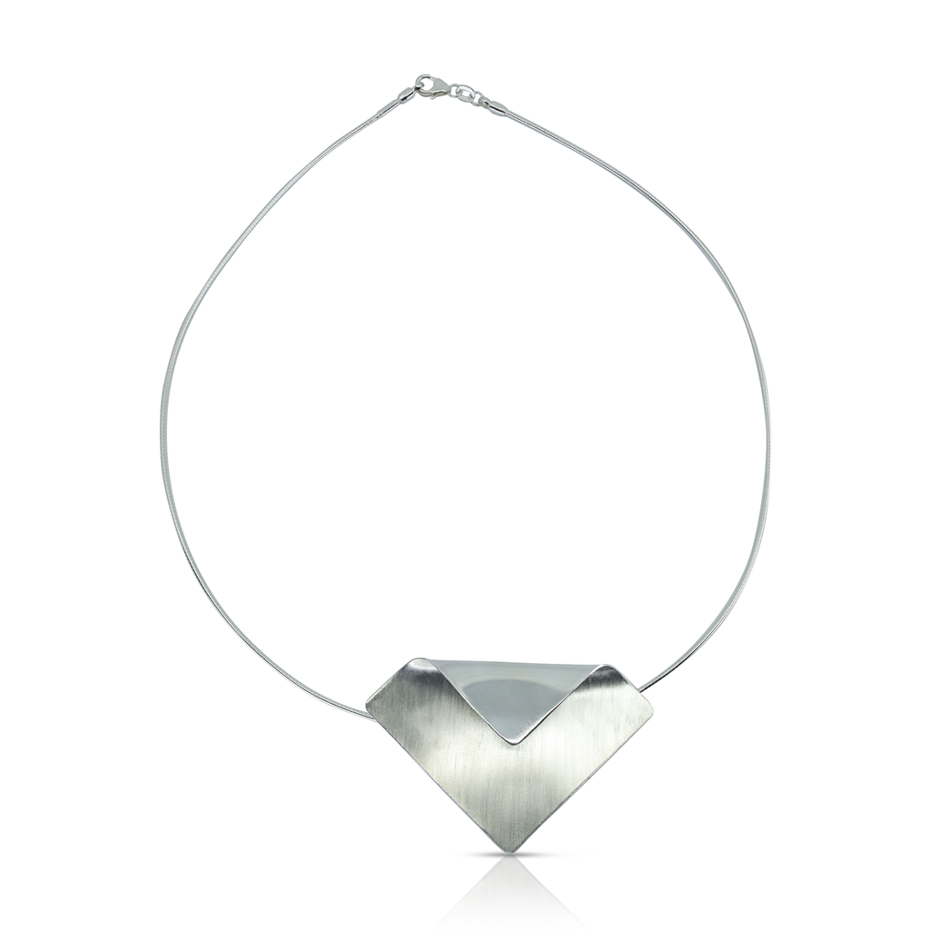 Monom Studio - Sterling Silver Imperfect Square Designer Necklace on IndieFaves