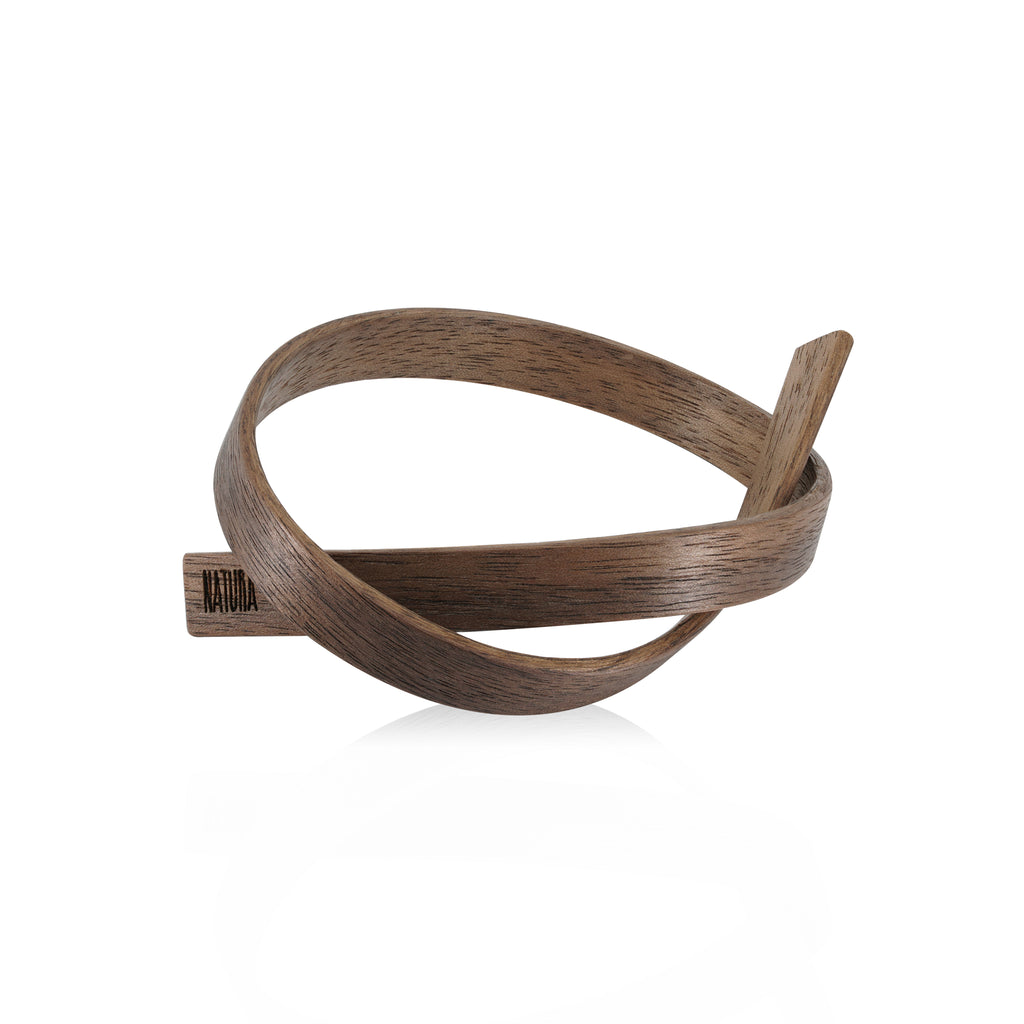 Sustainable Walnut Wooden X Designer Bracelet on IndieFaves