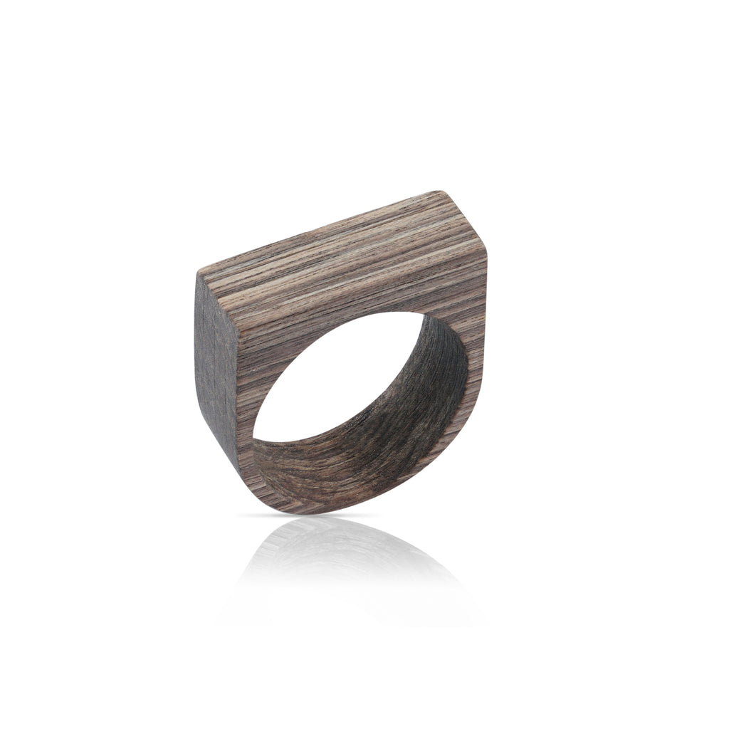 Sustainable BirchWood Brown Wooden Main 2 Designer Ring on IndieFaves
