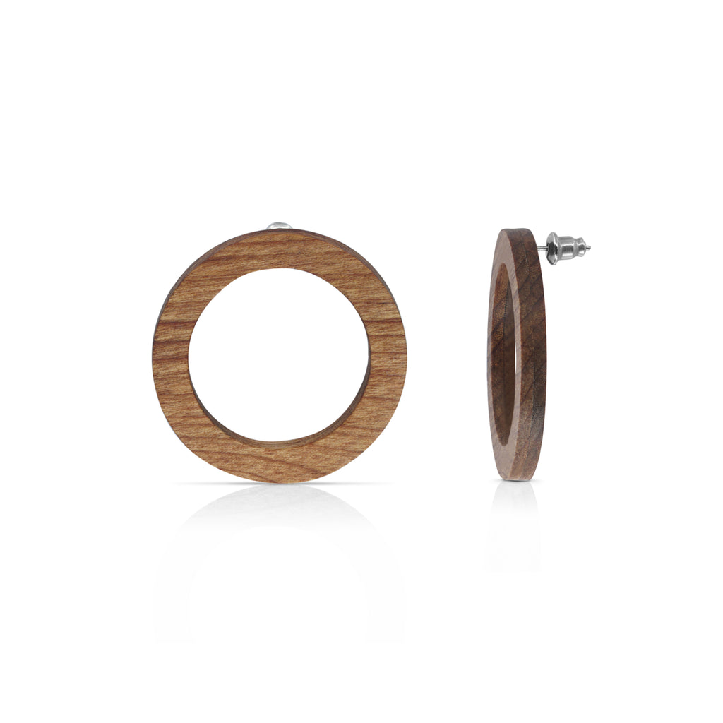 Sustainable Wenge Wood O Designer Earrings on IndieFaves