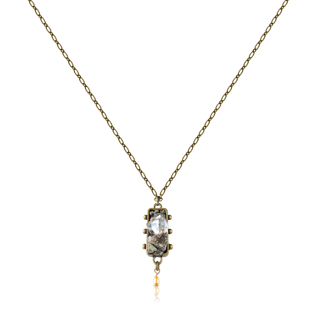 Pauletta Brooks - Herkimer Diamonds Designer Pendant With Pearl on IndieFaves