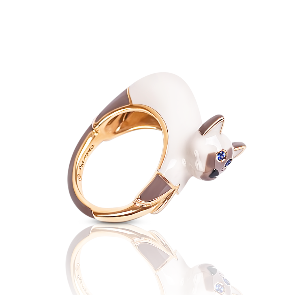 chiara bello 18k gold-plated enamel MARISA SIAMESE Designer ring on IndieFaves