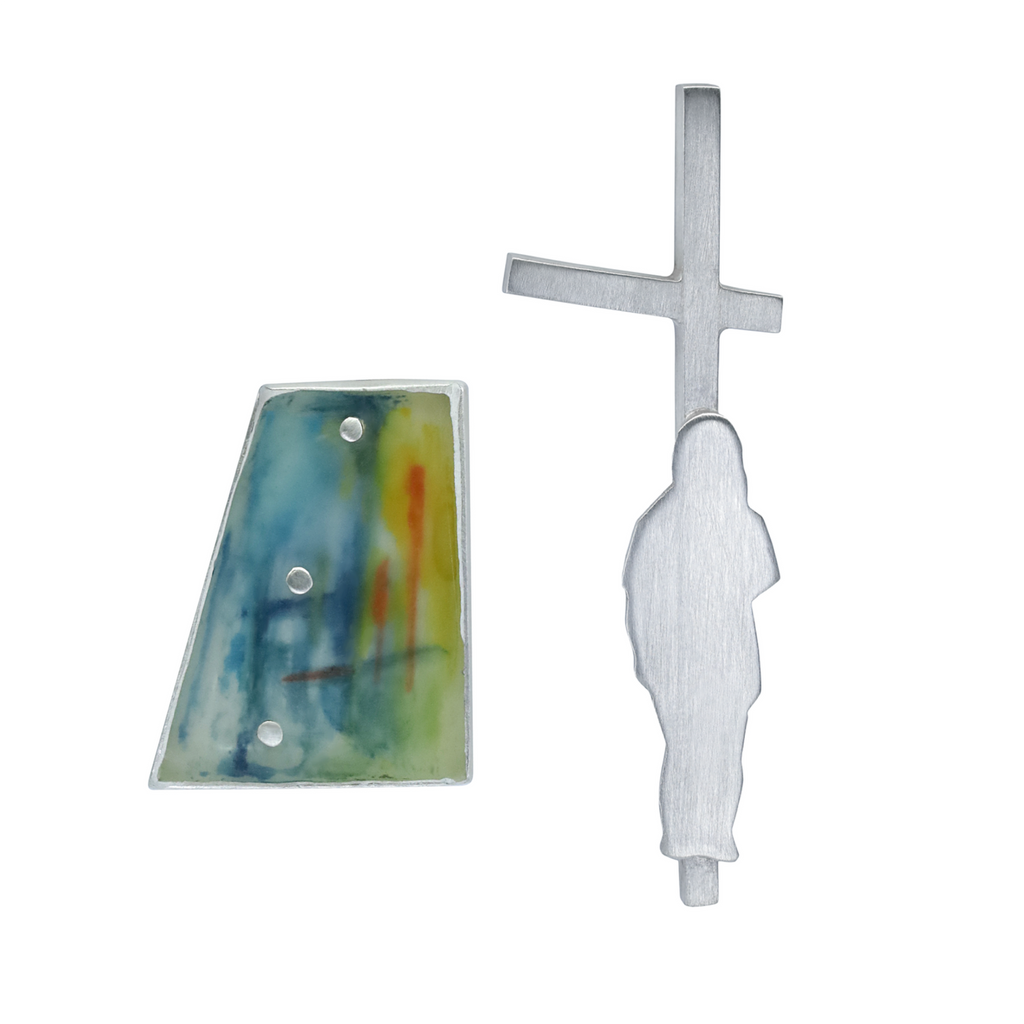 Andrea Rosales - Hand-painted Sterling Silver and Watercolor Designer Earrings on IndieFaves