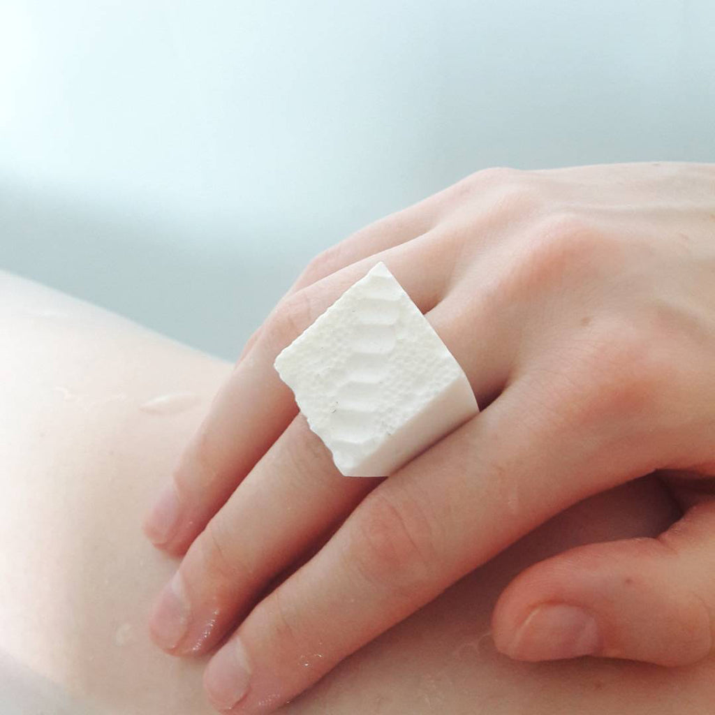 Model wearing Anne Menzel - Porcelain Skin Designer Ring on IndieFaves
