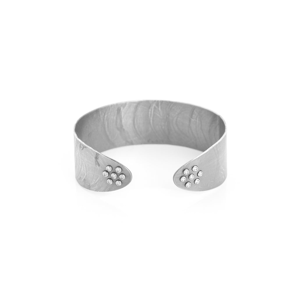 Sterling Silver with Diamonds Wafer Designer Cuff on IndieFaves