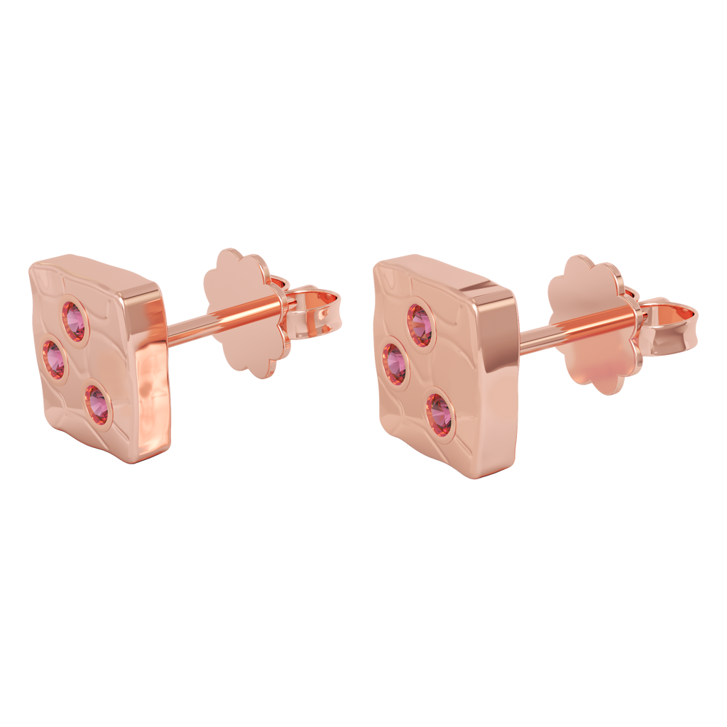 Ayesha Studio Rose Gold with Ruby Studs