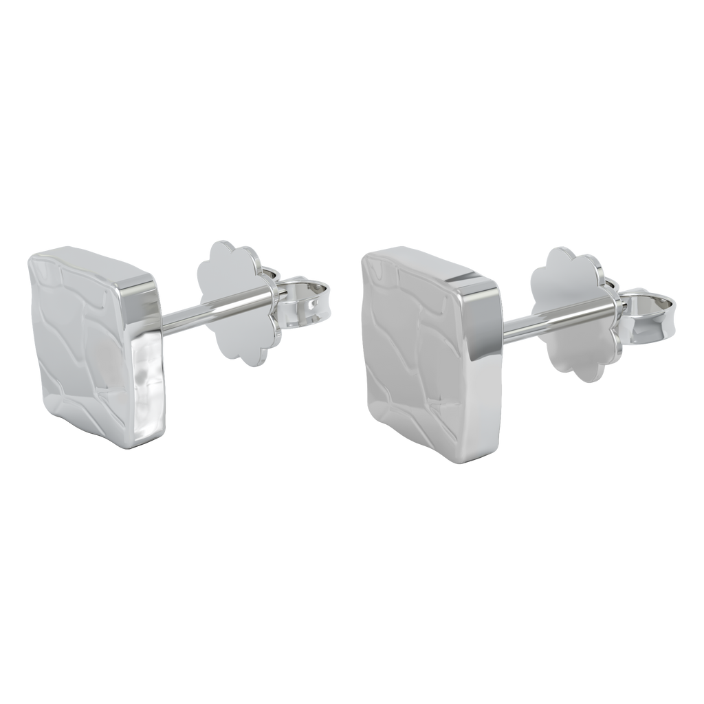 Ayesha Studio White Gold with No Stones Studs