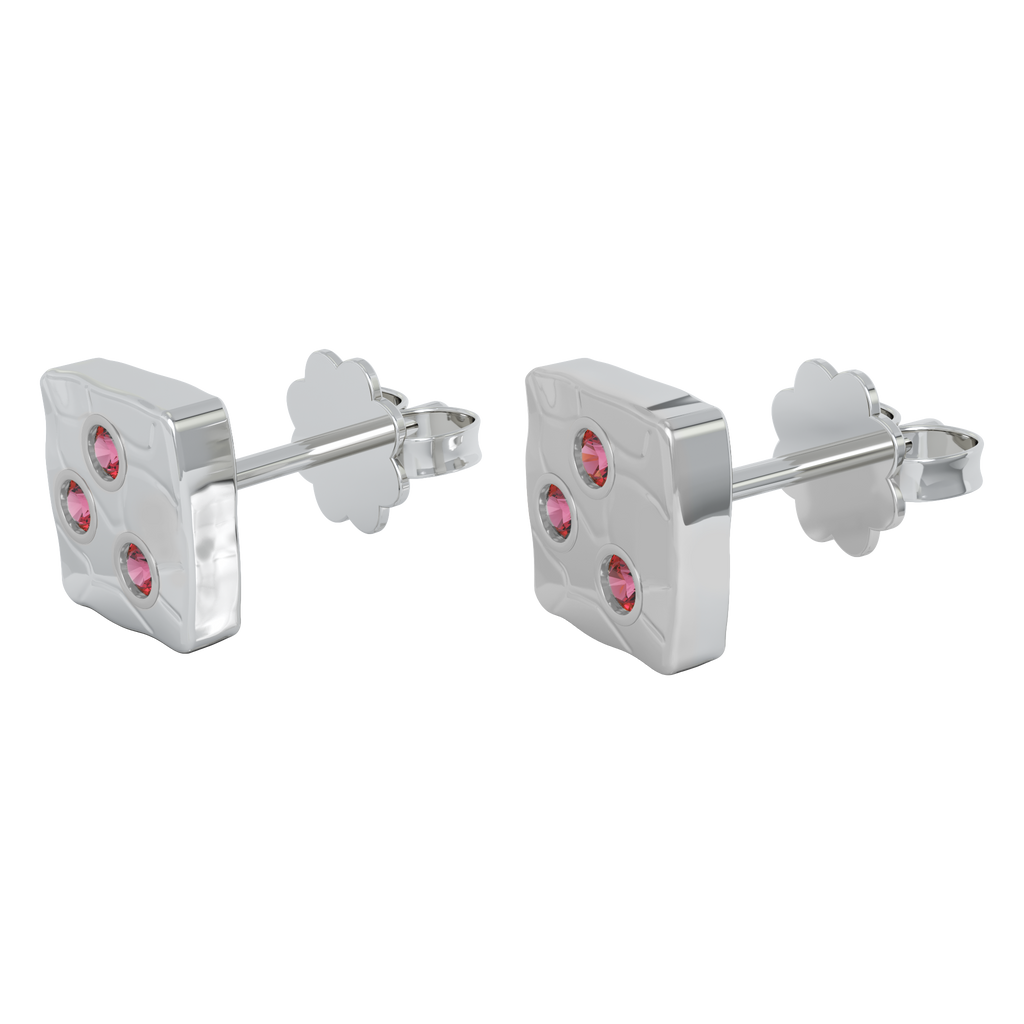 Ayesha Studio White Gold with Ruby Studs