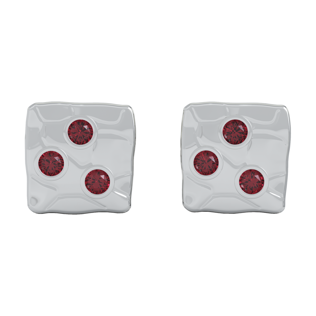 Ayesha Studio White Gold with Ruby Studs