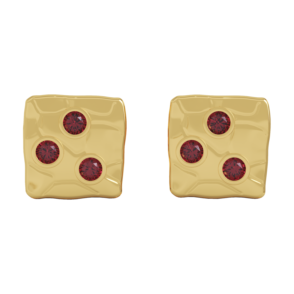 Ayesha Studio Yellow Gold with Ruby Studs