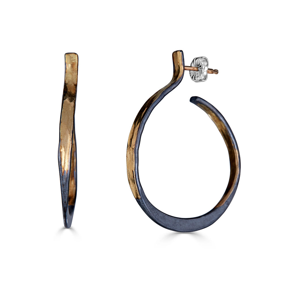 14K Gold and Sterling Silver Splash Designer Hoops on IndieFaves