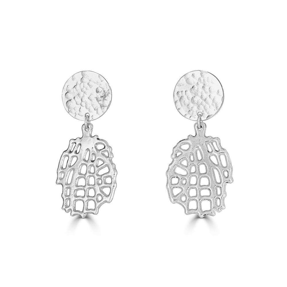 Sterling Silver Dangle Sea Fan Earrings on IndieFaves