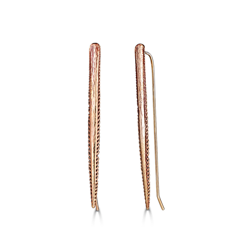 Bronze Sting Ray Spike Dangle Designer Earrings on IndieFaves