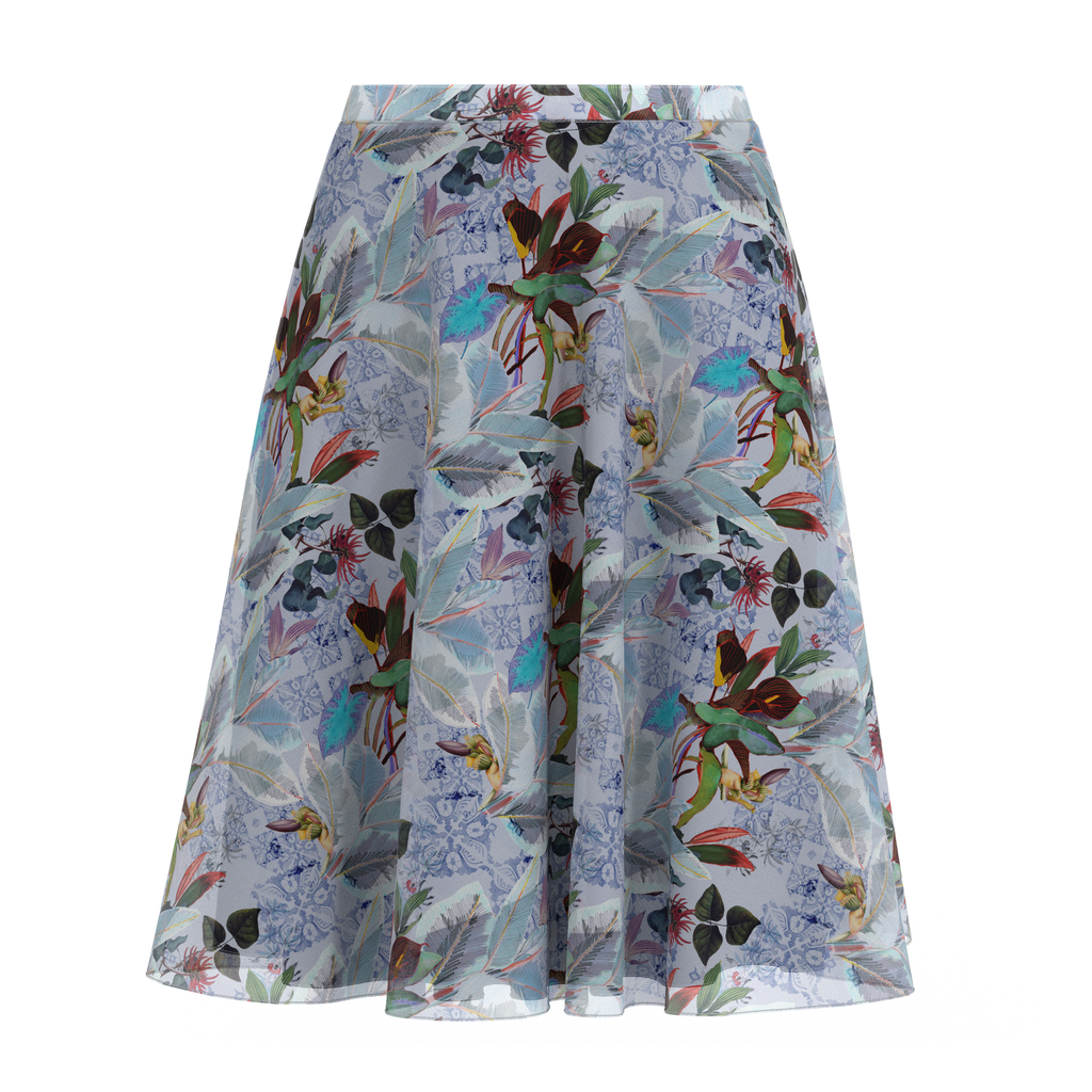 Flare Skirt Botanicals In Chiffon Front on IndieFaves