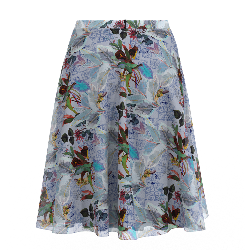 Flare Skirt Botanicals In Chiffon Back on IndieFaves