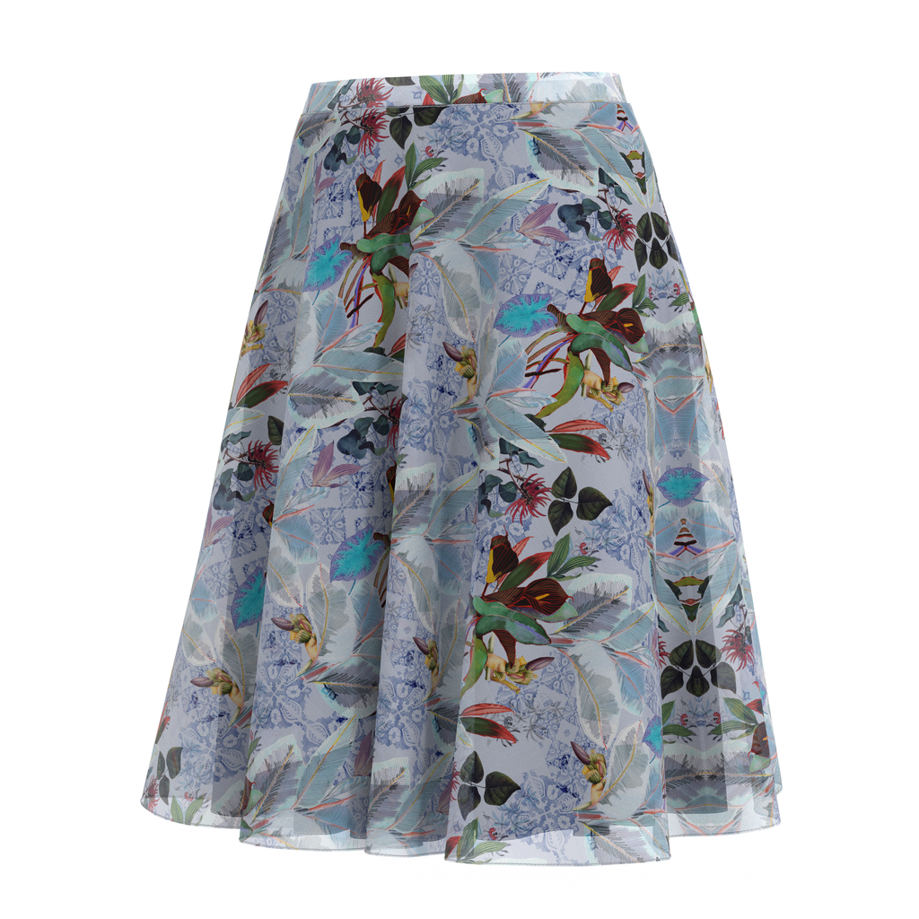 Flare Skirt Botanicals In Chiffon Front 1 on IndieFaves