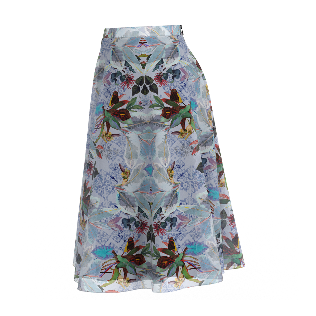 Flare Skirt Botanicals In Chiffon Left on IndieFaves