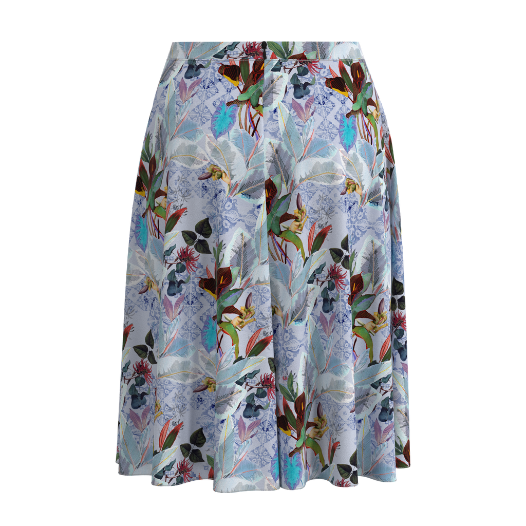 Flare Skirt Botanicals In Spandex Crepe Back on IndieFaves