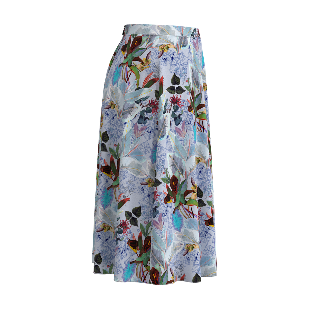Flare Skirt Botanicals In Spandex Crepe Right on IndieFaves