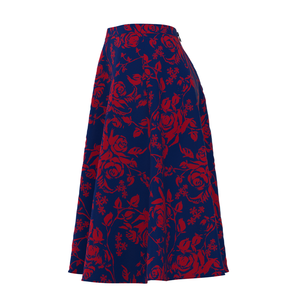 Flare Skirt Florals Cotton