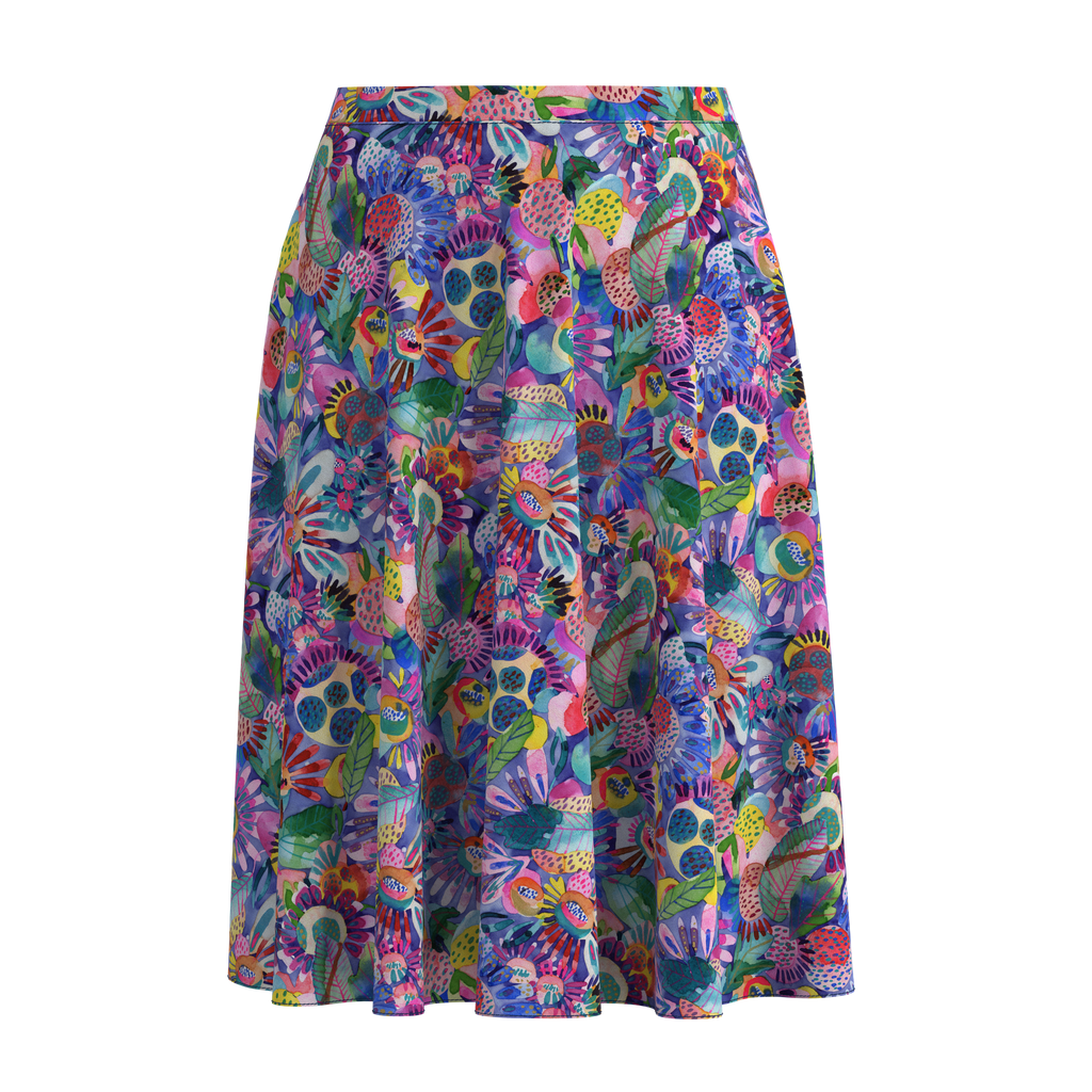 Flare Skirt Folk In Spandex Crepe Front on IndieFaves