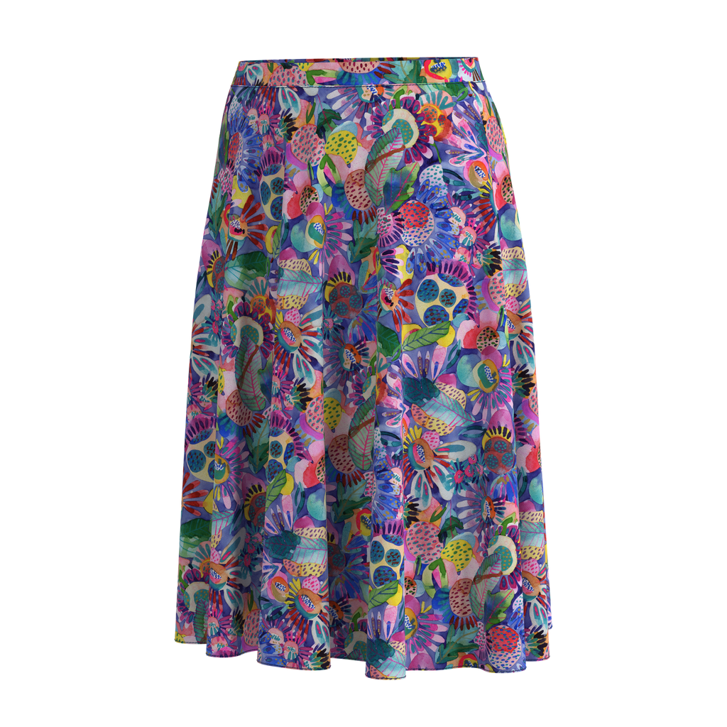Flare Skirt Folk In Spandex Crepe Front 1 on IndieFaves