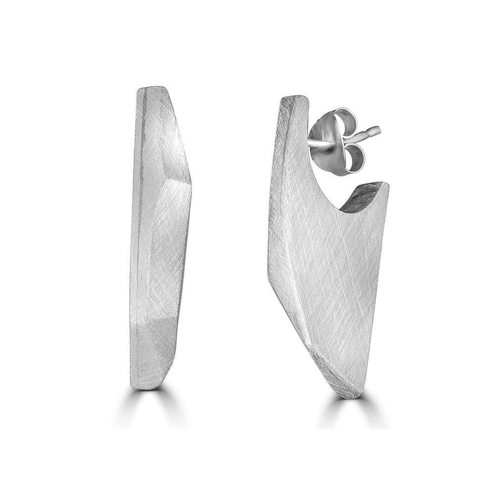 Silver Geometric Facets Designer Earrings on IndieFaves