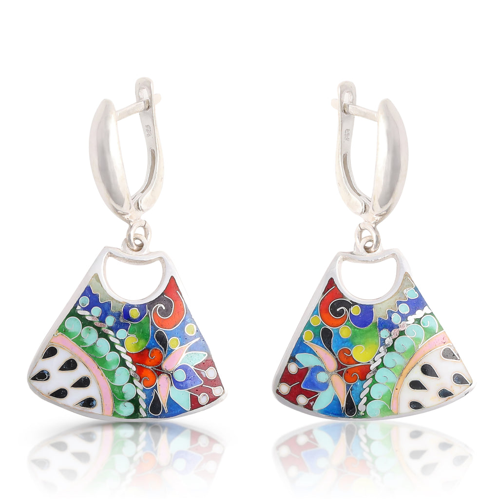 Kimili - Sterling Silver and Enamel Nature Designer Earrings on IndieFaves