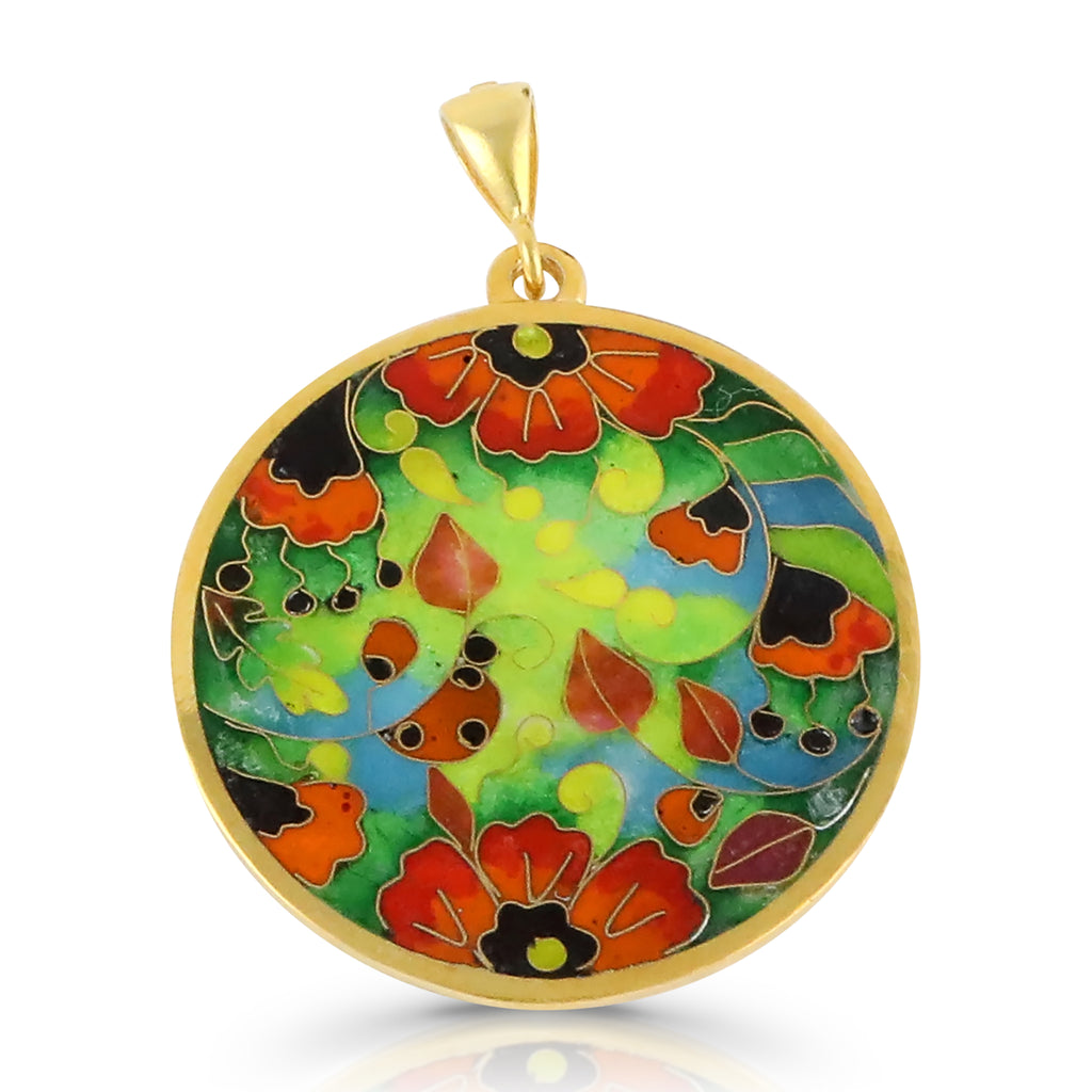 Sterling Silver and Enamel Poppies Designer Pendant on IndieFaves