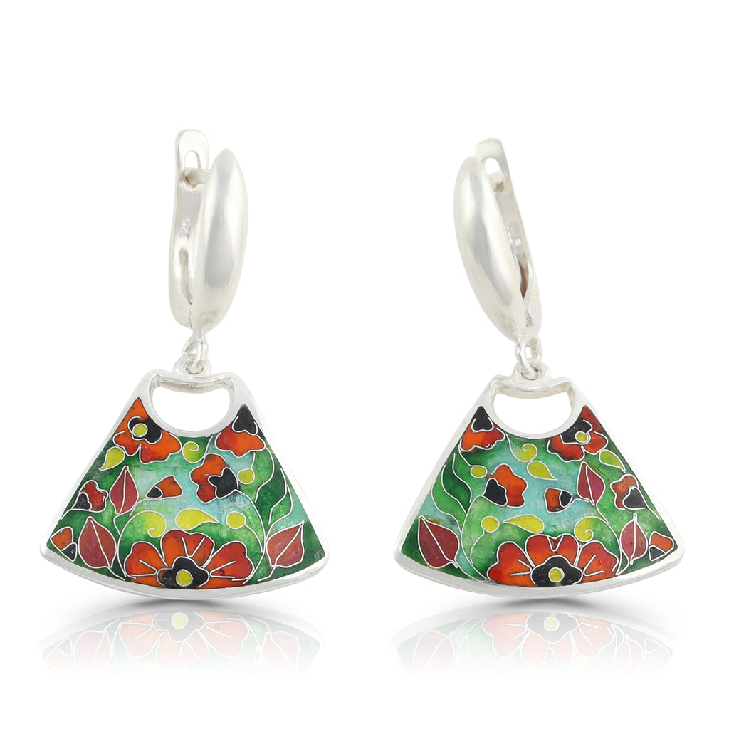Kimili - Sterling Silver Vibrant Poppies Designer Earrings on IndieFaves