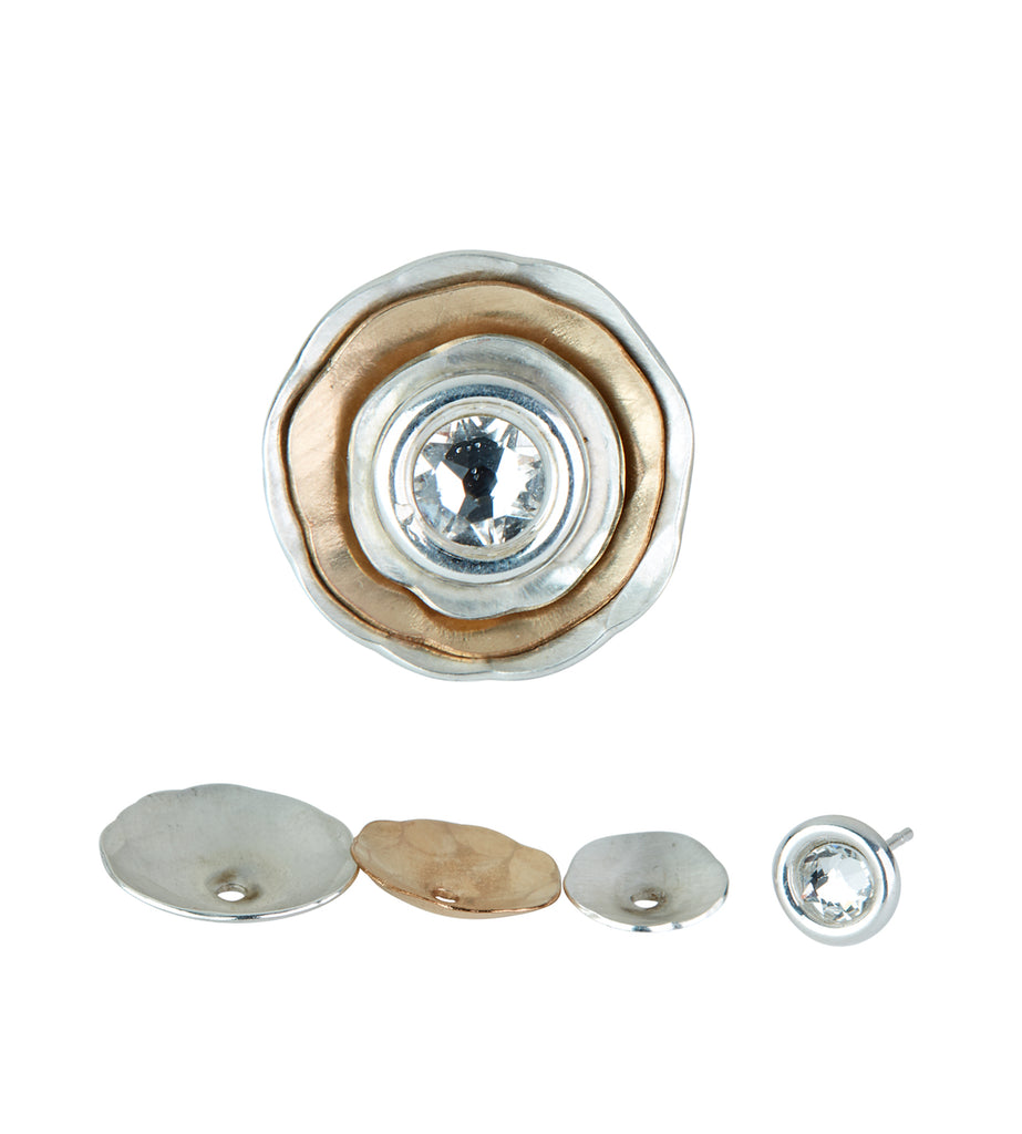 Swarovski Sterling Silver and Gold Swarovski Sterling Silver and Gold Stackable Designer Studs on IndieFaves