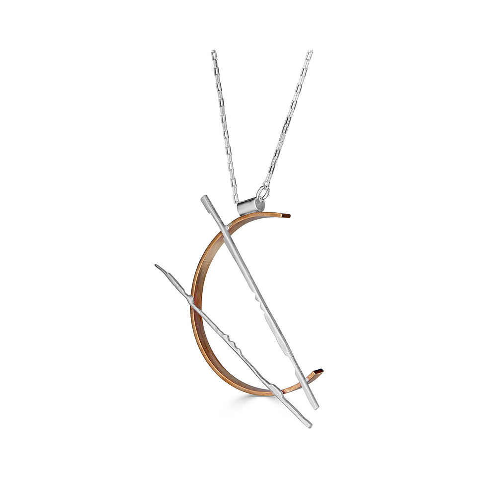 Sterling Silver Half Circle Designer Necklace on IndieFaves