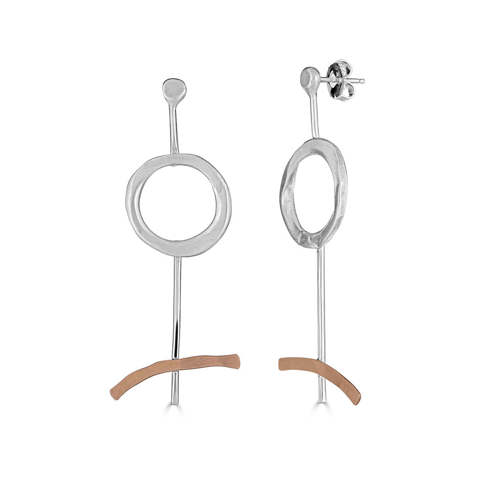 Recycled Sterling Silver Modern Lines Designer Earrings on IndieFaves