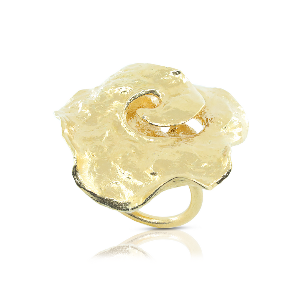 18K Gold-Plated Spiral Designer Ring on IndieFaves