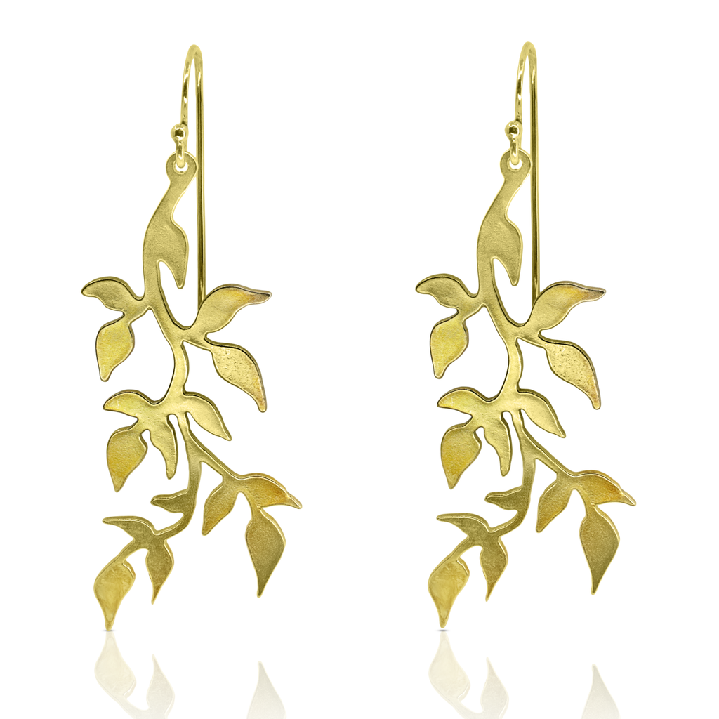 Linn Sigrid Bratland - Gilded Sterling Silver Branch Designer Earrings on IndieFaves