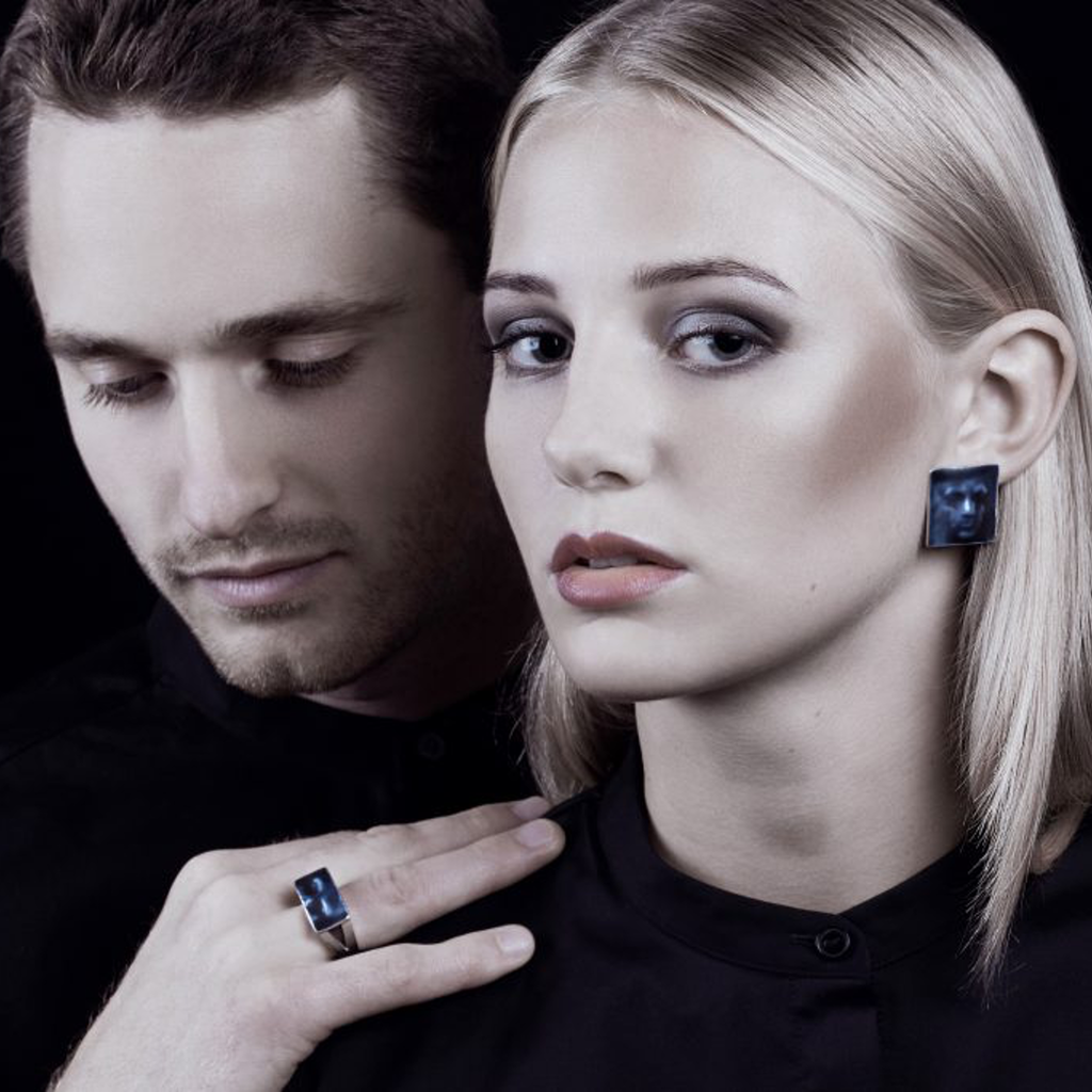 Model wearing Linn Sigrid Bratland  - Gold Masquerade Designer Ring on IndieFaves