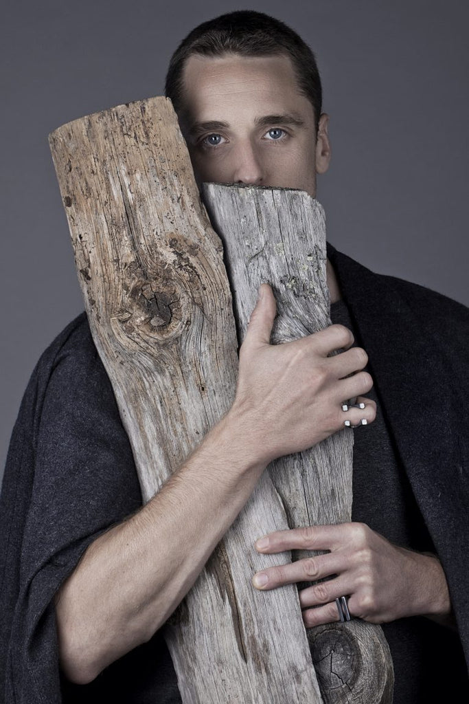 Model wearing Linn Sigrid Bratland - Sterling Silver Fundament Cube Designer Ring on IndieFaves