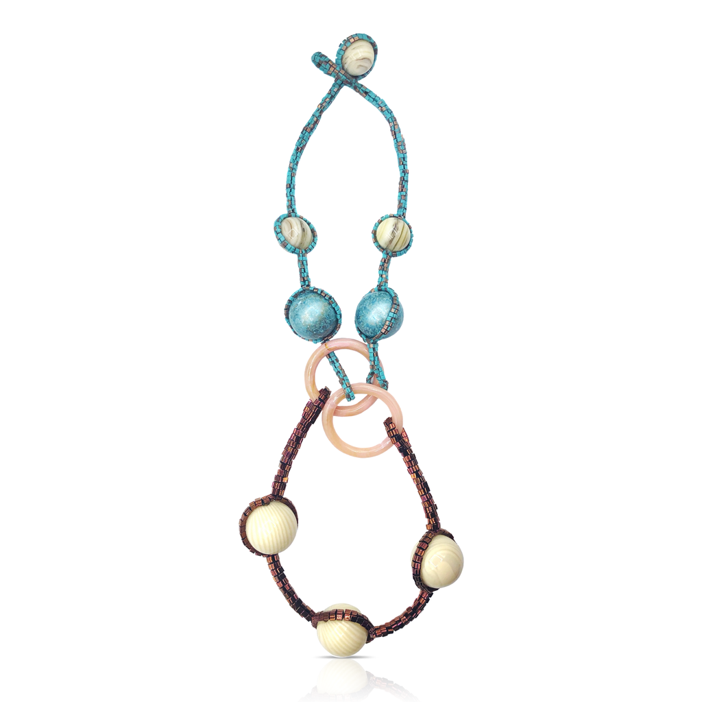 Mara Colecchia - Japanese and Vintage Beads Big Orbits Designer Collar Necklace on IndieFaves
