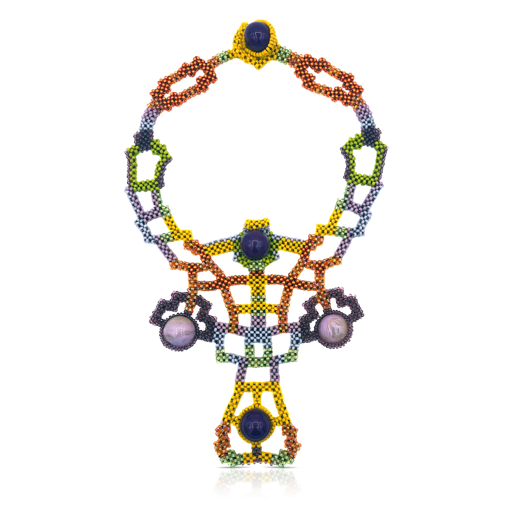 Mara Colecchia - Japanese and Vintage Beads Emperor`s Grooves Designer Collar Necklace on IndieFaves