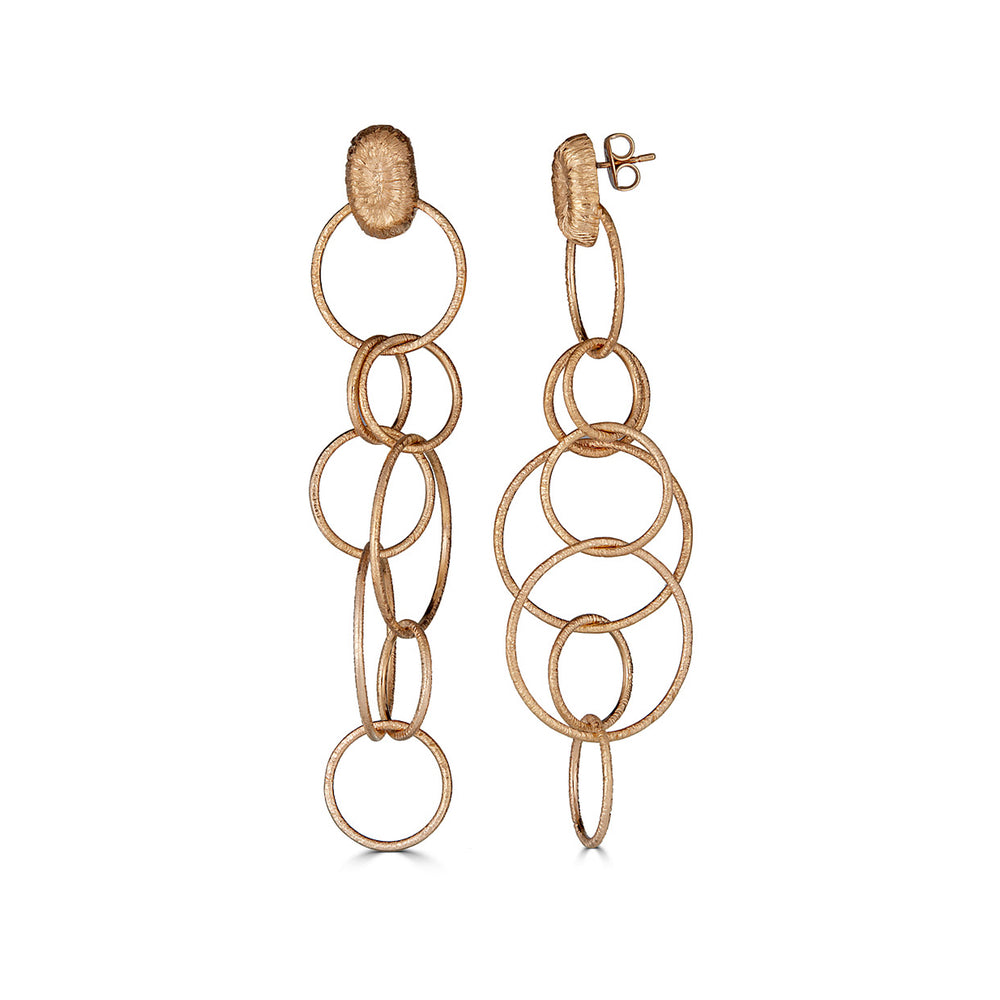 18K Gold-Plated Silver Chain Dangle Designer Earrings on IndieFaves