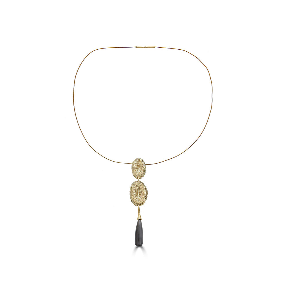 18K Gold-Plated Silver Designer Necklace with Moonstone on IndieFaves