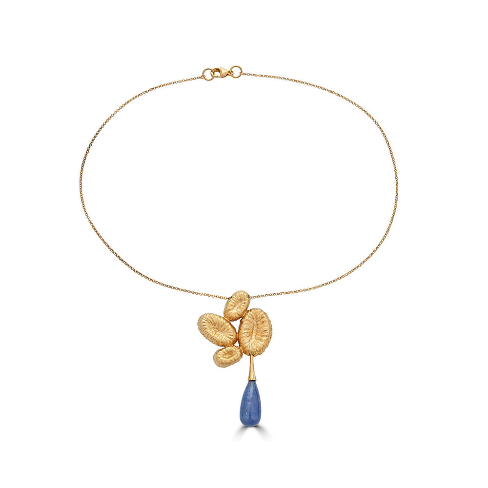 18K Gold-Plated Silver Designer Necklace with Tanzanite on IndieFaves