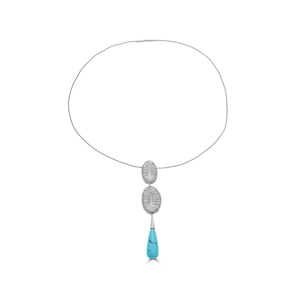 Silver and Turquoise Designer Necklace on IndieFaves