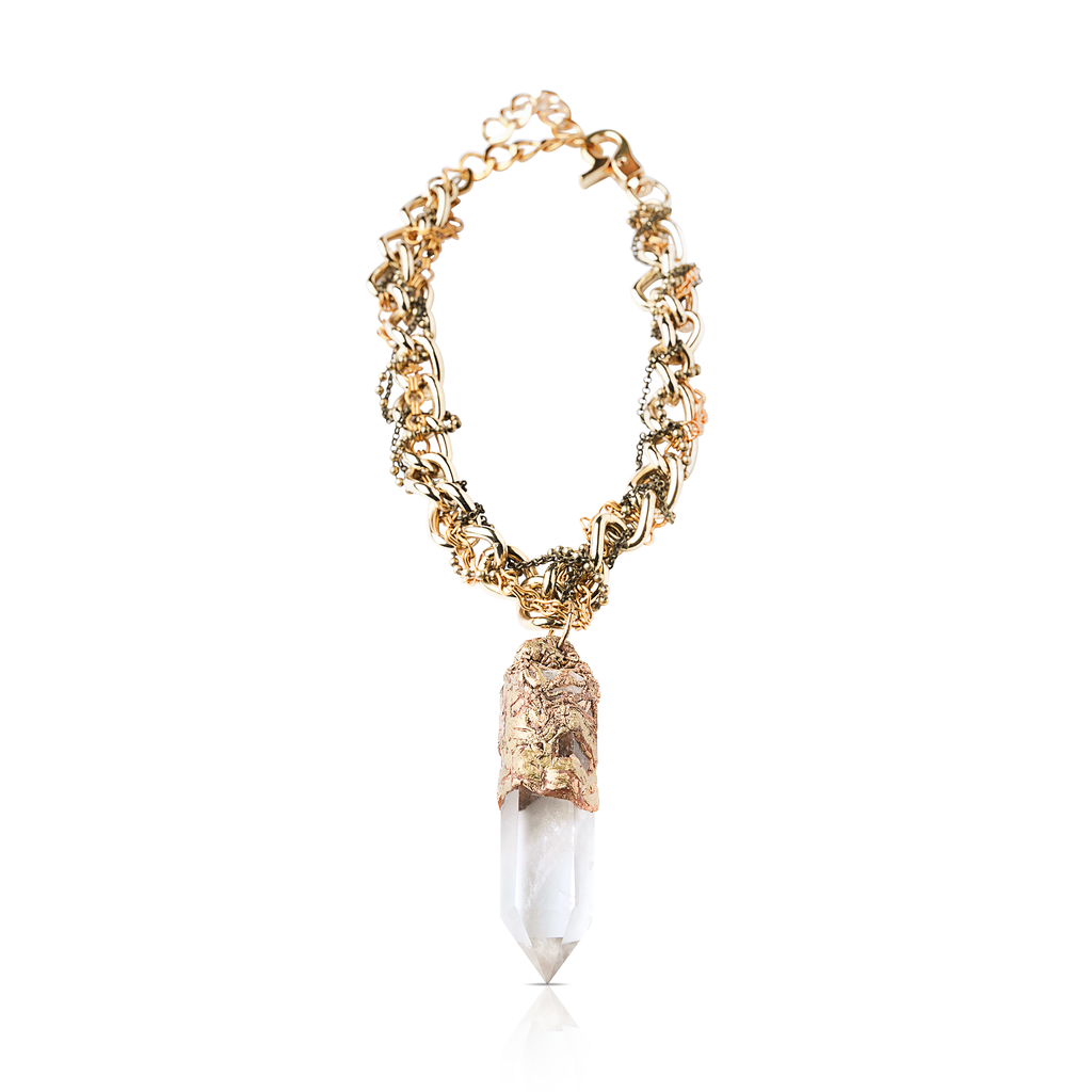 Pauletta Brooks - Colombian Quartz Crystal Designer Necklace With Vintage Roped Chain on IndieFaves