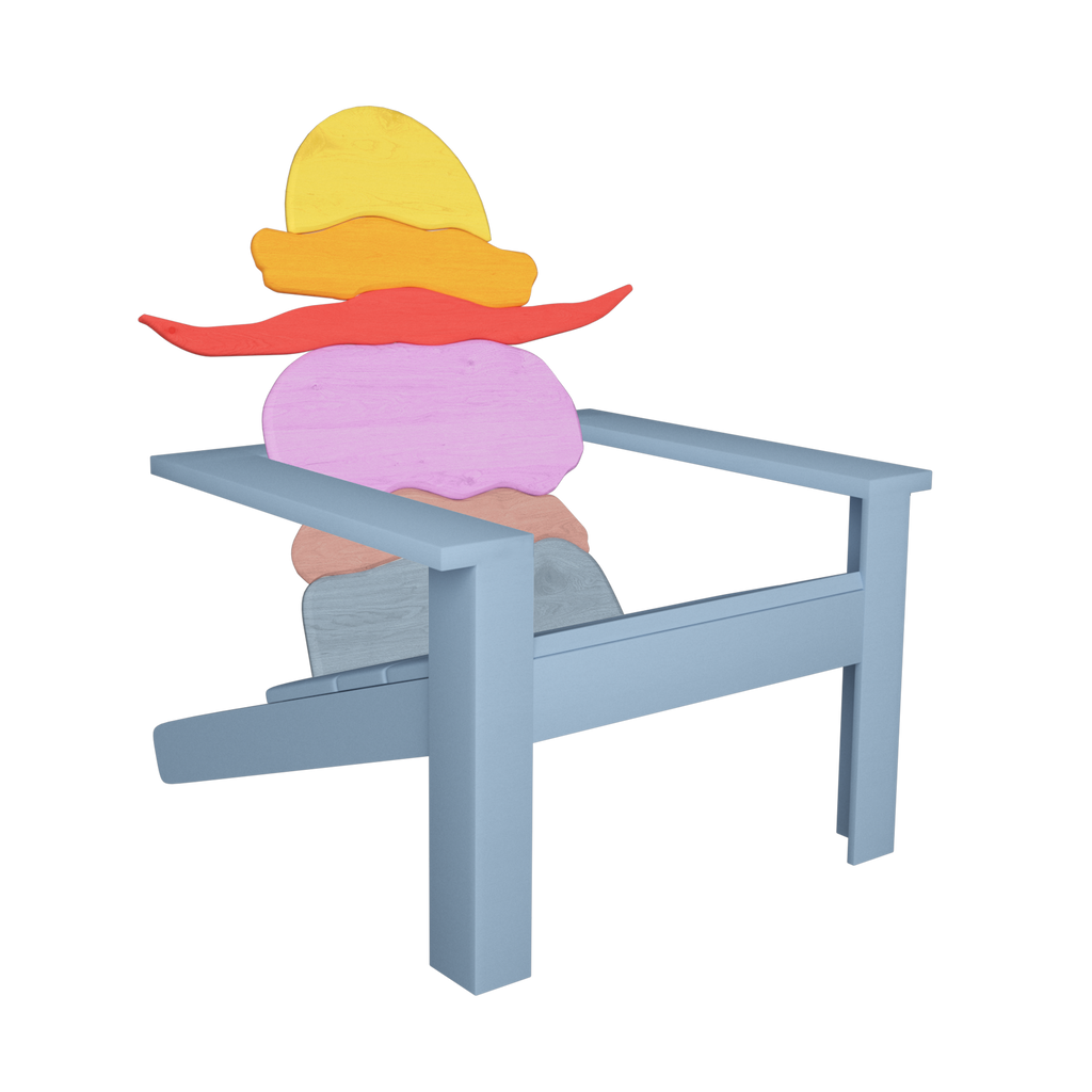 Yellow Back Blue Dessert Sunrise Chair 